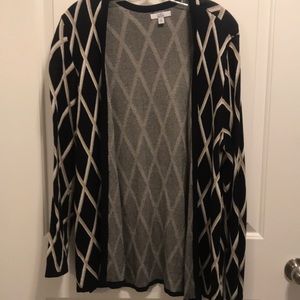 Diamond patterned sweater cardigan